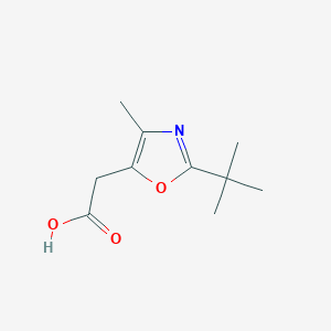 molecular formula C10H15NO3 B2927859 2-(2-Tert-butyl-4-methyl-1,3-oxazol-5-yl)acetic acid CAS No. 1267704-35-7