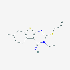 molecular formula C16H21N3S2 B292786 2-(allylsulfanyl)-3-ethyl-7-methyl-5,6,7,8-tetrahydro[1]benzothieno[2,3-d]pyrimidin-4(3H)-imine 