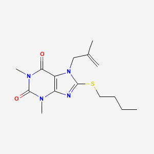 8-(butylsulfanyl)-1,3-dimethyl-7-(2-methylprop-2-en-1-yl)-2,3,6,7-tetrahydro-1H-purine-2,6-dione