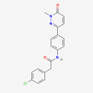 molecular formula C19H16ClN3O2 B2927861 2-(4-chlorophenyl)-N-(4-(1-methyl-6-oxo-1,6-dihydropyridazin-3-yl)phenyl)acetamide CAS No. 899743-62-5