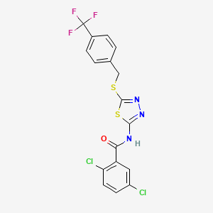 2,5-dichloro-N-(5-((4-(trifluoromethyl)benzyl)thio)-1,3,4-thiadiazol-2-yl)benzamide