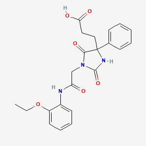 molecular formula C22H23N3O6 B2927874 3-(1-(2-((2-乙氧苯基)氨基)-2-氧代乙基)-2,5-二氧代-4-苯基咪唑烷-4-基)丙酸 CAS No. 941913-08-2