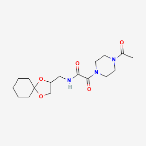 N-(1,4-dioxaspiro[4.5]decan-2-ylmethyl)-2-(4-acetylpiperazin-1-yl)-2-oxoacetamide
