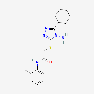 molecular formula C17H23N5OS B2927885 2-[(4-amino-5-cyclohexyl-4H-1,2,4-triazol-3-yl)sulfanyl]-N-(2-methylphenyl)acetamide CAS No. 887839-72-7