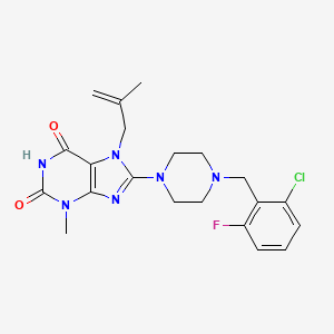 8-(4-(2-chloro-6-fluorobenzyl)piperazin-1-yl)-3-methyl-7-(2-methylallyl)-1H-purine-2,6(3H,7H)-dione