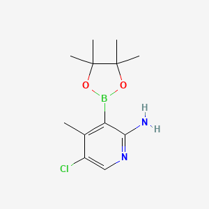 molecular formula C12H18BClN2O2 B2927894 5-Chloro-4-methyl-3-(tetramethyl-1,3,2-dioxaborolan-2-yl)pyridin-2-amine CAS No. 2377611-67-9