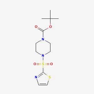 molecular formula C12H19N3O4S2 B2927898 Tert-butyl 4-(1,3-thiazol-2-ylsulfonyl)piperazinecarboxylate CAS No. 1245823-82-8