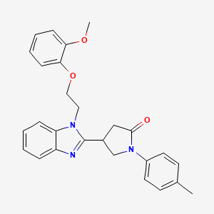 4-{1-[2-(2-methoxyphenoxy)ethyl]-1H-1,3-benzodiazol-2-yl}-1-(4-methylphenyl)pyrrolidin-2-one
