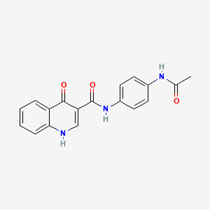 molecular formula C18H15N3O3 B2927900 N-[4-(acetylamino)phenyl]-4-oxo-1,4-dihydroquinoline-3-carboxamide CAS No. 946360-07-2