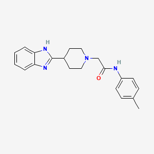 molecular formula C21H24N4O B2927902 2-(4-(1H-benzo[d]imidazol-2-yl)piperidin-1-yl)-N-(p-tolyl)acetamide CAS No. 887214-53-1