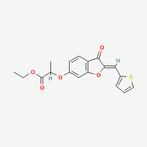 (Z)-ethyl 2-((3-oxo-2-(thiophen-2-ylmethylene)-2,3-dihydrobenzofuran-6-yl)oxy)propanoate