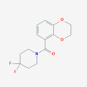 molecular formula C14H15F2NO3 B2927912 (4,4-Difluoropiperidin-1-yl)-(2,3-dihydro-1,4-benzodioxin-5-yl)methanone CAS No. 2329293-40-3