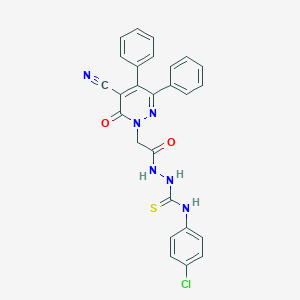 N-(4-chlorophenyl)-2-[(5-cyano-6-oxo-3,4-diphenyl-1(6H)-pyridazinyl)acetyl]hydrazinecarbothioamide