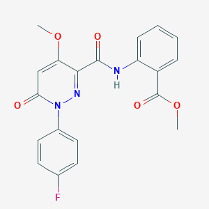 molecular formula C20H16FN3O5 B2927937 2-[[1-(4-氟苯基)-4-甲氧基-6-氧代嘧啶-3-羰基]氨基]苯甲酸甲酯 CAS No. 941879-75-0