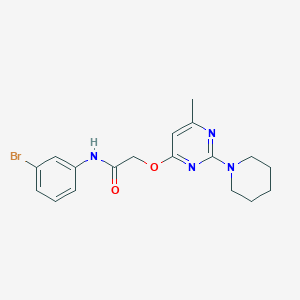 N-(3-bromophenyl)-2-((6-methyl-2-(piperidin-1-yl)pyrimidin-4-yl)oxy)acetamide