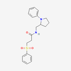 N-((1-phenylpyrrolidin-2-yl)methyl)-3-(phenylsulfonyl)propanamide