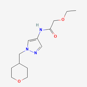 molecular formula C13H21N3O3 B2927944 2-ethoxy-N-(1-((tetrahydro-2H-pyran-4-yl)methyl)-1H-pyrazol-4-yl)acetamide CAS No. 1705712-02-2