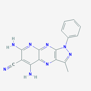 molecular formula C16H12N8 B292795 5,7-diamino-3-methyl-1-phenyl-1H-pyrazolo[3,4-b]pyrido[3,2-e]pyrazine-6-carbonitrile 