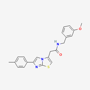 molecular formula C22H21N3O2S B2927950 N-(3-methoxybenzyl)-2-(6-(p-tolyl)imidazo[2,1-b]thiazol-3-yl)acetamide CAS No. 897463-31-9