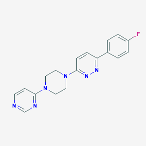 molecular formula C18H17FN6 B2927951 3-(4-Fluorophenyl)-6-(4-pyrimidin-4-ylpiperazin-1-yl)pyridazine CAS No. 2380177-97-7