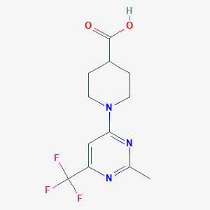 molecular formula C12H14F3N3O2 B2927952 1-[2-甲基-6-(三氟甲基)嘧啶-4-基]哌啶-4-羧酸 CAS No. 1574546-15-8