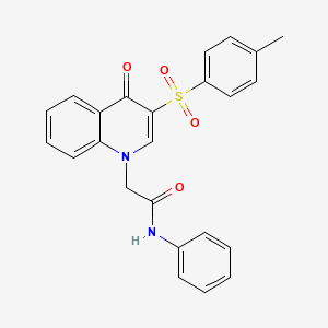 molecular formula C24H20N2O4S B2927955 2-[3-(4-methylbenzenesulfonyl)-4-oxo-1,4-dihydroquinolin-1-yl]-N-phenylacetamide CAS No. 902277-95-6