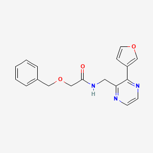 molecular formula C18H17N3O3 B2927958 2-(苄氧基)-N-((3-(呋喃-3-基)吡嗪-2-基)甲基)乙酰胺 CAS No. 2034316-60-2