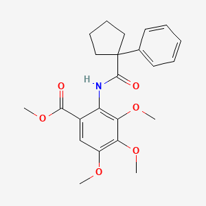 molecular formula C23H27NO6 B2927959 Methyl 3,4,5-trimethoxy-2-((phenylcyclopentyl)carbonylamino)benzoate CAS No. 1024040-65-0