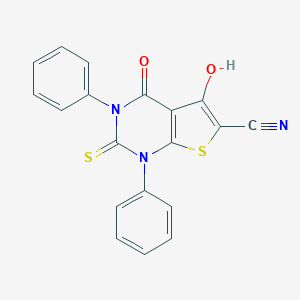 5-Hydroxy-4-oxo-1,3-diphenyl-2-thioxo-1,2,3,4-tetrahydrothieno[2,3-d]pyrimidine-6-carbonitrile