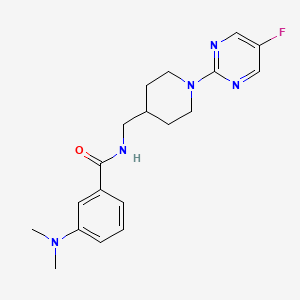 molecular formula C19H24FN5O B2927970 3-(二甲氨基)-N-((1-(5-氟嘧啶-2-基)哌啶-4-基)甲基)苯甲酰胺 CAS No. 2034229-09-7