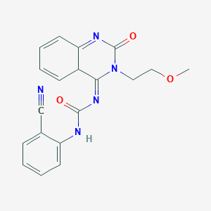 molecular formula C19H17N5O3 B2927971 (3E)-1-(2-cyanophenyl)-3-[3-(2-methoxyethyl)-2-oxo-4aH-quinazolin-4-ylidene]urea CAS No. 899973-00-3