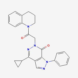 molecular formula C25H23N5O2 B2927974 4-环丙基-6-(2-(3,4-二氢喹啉-1(2H)-基)-2-氧代乙基)-1-苯基-1H-吡唑并[3,4-d]嘧啶并-7(6H)-酮 CAS No. 1105238-93-4