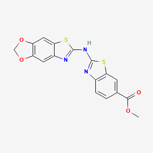 molecular formula C17H11N3O4S2 B2927976 Methyl 2-([1,3]dioxolo[4,5-f][1,3]benzothiazol-6-ylamino)-1,3-benzothiazole-6-carboxylate CAS No. 862976-84-9