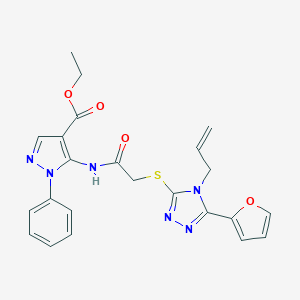 ethyl 5-[({[4-allyl-5-(2-furyl)-4H-1,2,4-triazol-3-yl]sulfanyl}acetyl)amino]-1-phenyl-1H-pyrazole-4-carboxylate