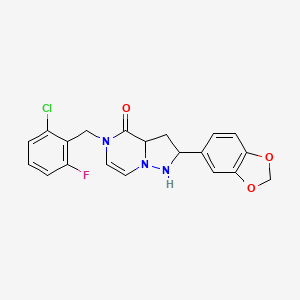 molecular formula C20H13ClFN3O3 B2927996 2-(2H-1,3-benzodioxol-5-yl)-5-[(2-chloro-6-fluorophenyl)methyl]-4H,5H-pyrazolo[1,5-a]pyrazin-4-one CAS No. 1326833-11-7