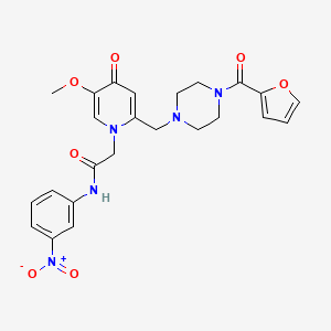 molecular formula C24H25N5O7 B2927998 2-(2-((4-(furan-2-carbonyl)piperazin-1-yl)methyl)-5-methoxy-4-oxopyridin-1(4H)-yl)-N-(3-nitrophenyl)acetamide CAS No. 921480-89-9