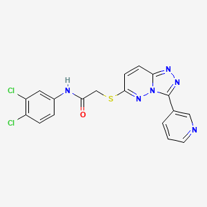 molecular formula C18H12Cl2N6OS B2928005 N-(3,4-dichlorophenyl)-2-((3-(pyridin-3-yl)-[1,2,4]triazolo[4,3-b]pyridazin-6-yl)thio)acetamide CAS No. 868968-62-1
