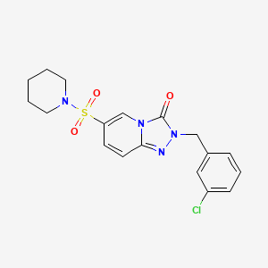 molecular formula C18H19ClN4O3S B2928006 2-(3-chlorobenzyl)-6-(piperidin-1-ylsulfonyl)-[1,2,4]triazolo[4,3-a]pyridin-3(2H)-one CAS No. 1251632-04-8