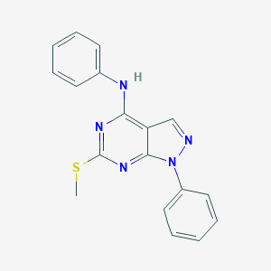 molecular formula C18H15N5S B292801 6-(methylsulfanyl)-N,1-diphenyl-1H-pyrazolo[3,4-d]pyrimidin-4-amine 