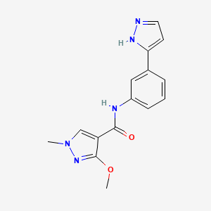 molecular formula C15H15N5O2 B2928010 N-(3-(1H-pyrazol-3-yl)phenyl)-3-methoxy-1-methyl-1H-pyrazole-4-carboxamide CAS No. 1206995-25-6