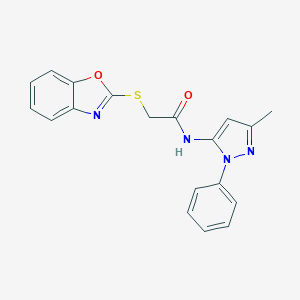 2-(1,3-benzoxazol-2-ylsulfanyl)-N-(3-methyl-1-phenyl-1H-pyrazol-5-yl)acetamide