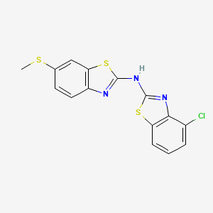 molecular formula C15H10ClN3S3 B2928022 4-chloro-N-(6-(methylthio)benzo[d]thiazol-2-yl)benzo[d]thiazol-2-amine CAS No. 890940-19-9