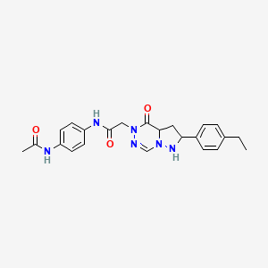 molecular formula C23H22N6O3 B2928023 N-(4-乙酰氨基苯基)-2-[2-(4-乙基苯基)-4-氧代-4H,5H-吡唑并[1,5-d][1,2,4]三嗪-5-基]乙酰胺 CAS No. 1291867-82-7