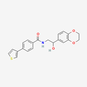 molecular formula C21H19NO4S B2928024 N-(2-(2,3-二氢苯并[b][1,4]二噁英-6-基)-2-羟乙基)-4-(噻吩-3-基)苯甲酰胺 CAS No. 2034465-08-0