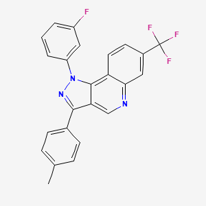 molecular formula C24H15F4N3 B2928033 1-(3-氟苯基)-3-(4-甲基苯基)-7-(三氟甲基)-1H-吡唑并[4,3-c]喹啉 CAS No. 901020-46-0