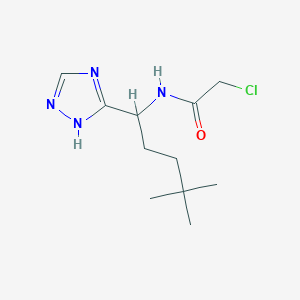 molecular formula C11H19ClN4O B2928036 2-Chloro-N-[4,4-dimethyl-1-(1H-1,2,4-triazol-5-yl)pentyl]acetamide CAS No. 2411299-46-0