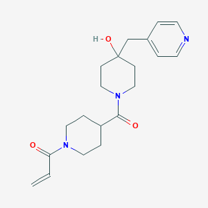 molecular formula C20H27N3O3 B2928037 1-[4-[4-Hydroxy-4-(pyridin-4-ylmethyl)piperidine-1-carbonyl]piperidin-1-yl]prop-2-en-1-one CAS No. 2361697-43-8