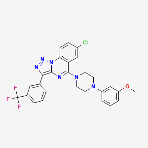 molecular formula C27H22ClF3N6O B2928047 7-Chloro-5-(4-(3-methoxyphenyl)piperazin-1-yl)-3-(3-(trifluoromethyl)phenyl)-[1,2,3]triazolo[1,5-a]quinazoline CAS No. 893789-64-5