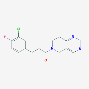 molecular formula C16H15ClFN3O B2928051 3-(3-chloro-4-fluorophenyl)-1-(7,8-dihydropyrido[4,3-d]pyrimidin-6(5H)-yl)propan-1-one CAS No. 1797874-91-9