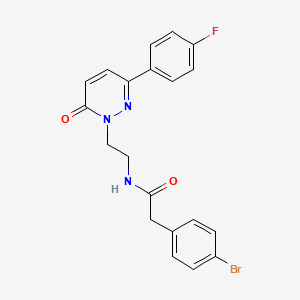 molecular formula C20H17BrFN3O2 B2928052 2-(4-bromophenyl)-N-(2-(3-(4-fluorophenyl)-6-oxopyridazin-1(6H)-yl)ethyl)acetamide CAS No. 921851-24-3